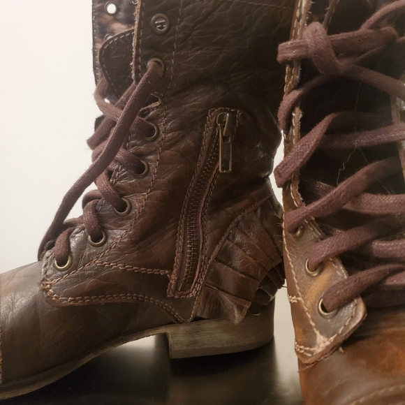 Betsy Johnson lola/leopard womans combat boot - Picture 3 of 5